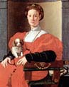 portrait of a woman in red